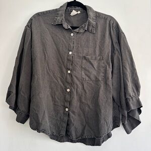 DEIJI STUDIOS Linen Top S/M - Faded Black